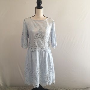 Saylor blue lace dress Large half sleeves